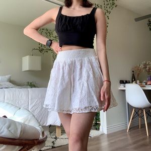 White Lace Mini Skirt